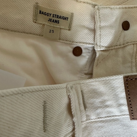 Madewell‎ Baggy Straight Jeans in Vintage Canvas Wash Sz 25 cream color - Picture 11 of 13